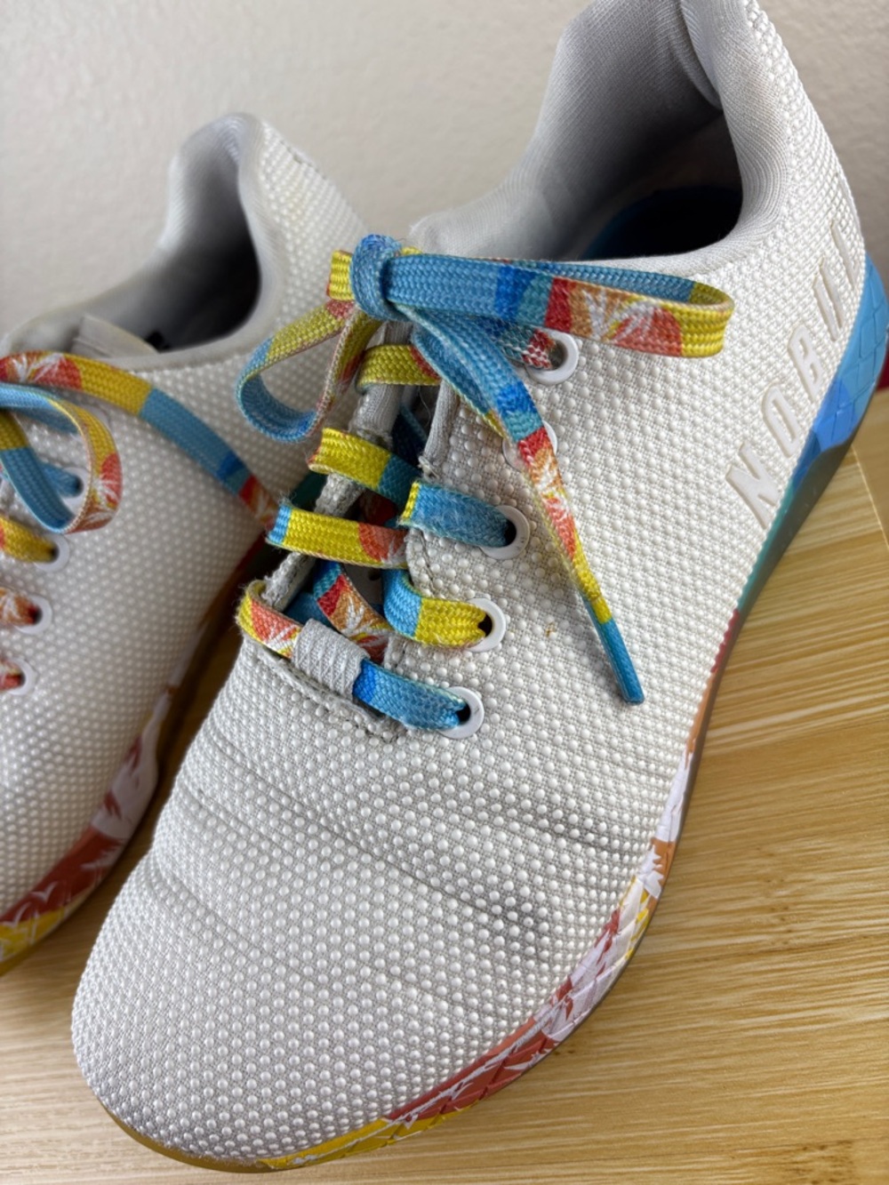 NOBULL Shell Sunrise Trainer Shoes Women's Size 9.5 = Men's 8 West Coast Ivory